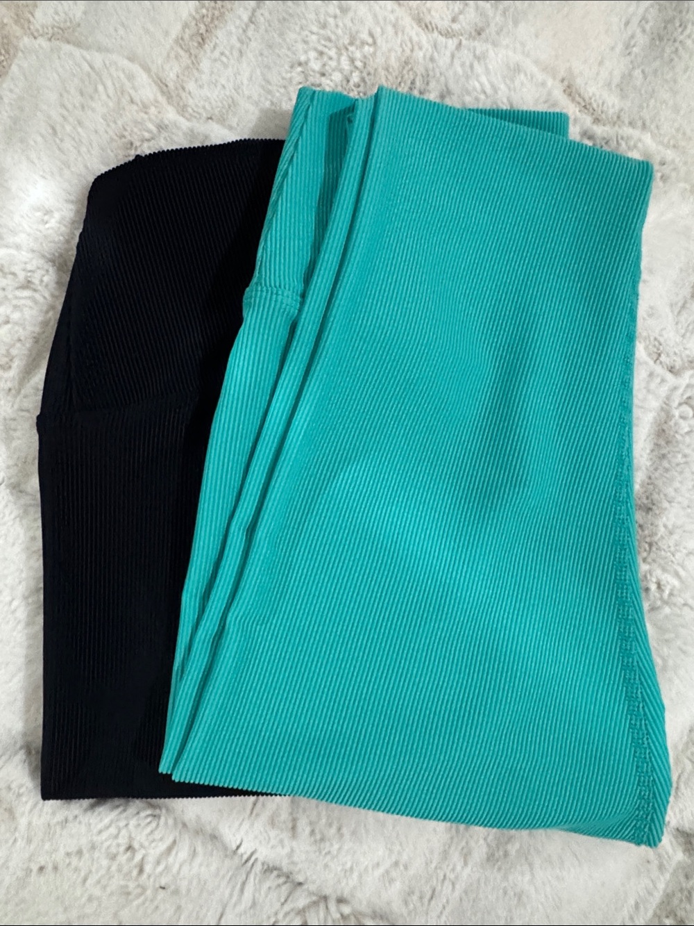 Beach Riot Ribbed Leggings - Black & Teal